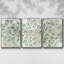 «Green Flowerhead I», ensemble de 3 pièces encadrées sur toile-97795150-97795151