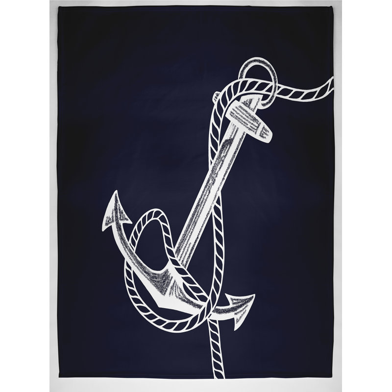 Exton Plain Weave / Muslin Throw Blanket, Navy