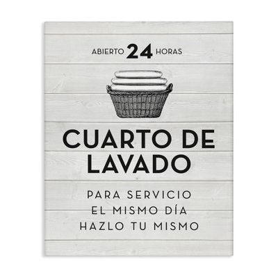 Publicidad Día de Lavandería, Blanco Canvas Wall Art by Lettered and Lined