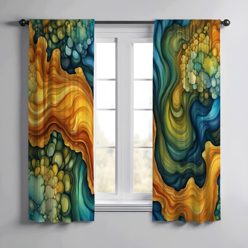 Paire de rideaux semi-transparents en polyester Emilce, L 20 po x L 52 po