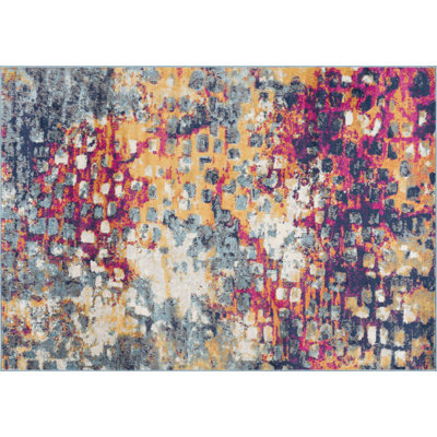 Tapis intérieur abstrait jaune