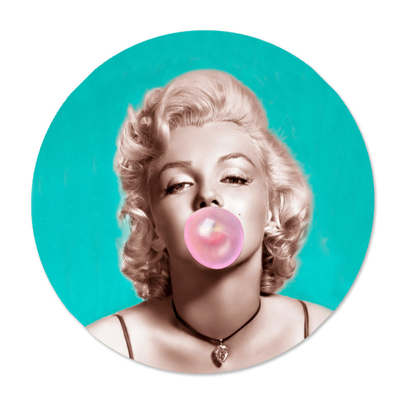 «Bubblegum Marilyn» par N Perez, impression, H 24 po x l 24 po x P 2,5 po, Aluminium