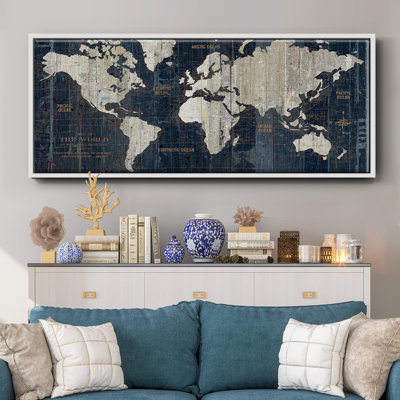 Carte du vieux monde - toile encadrée