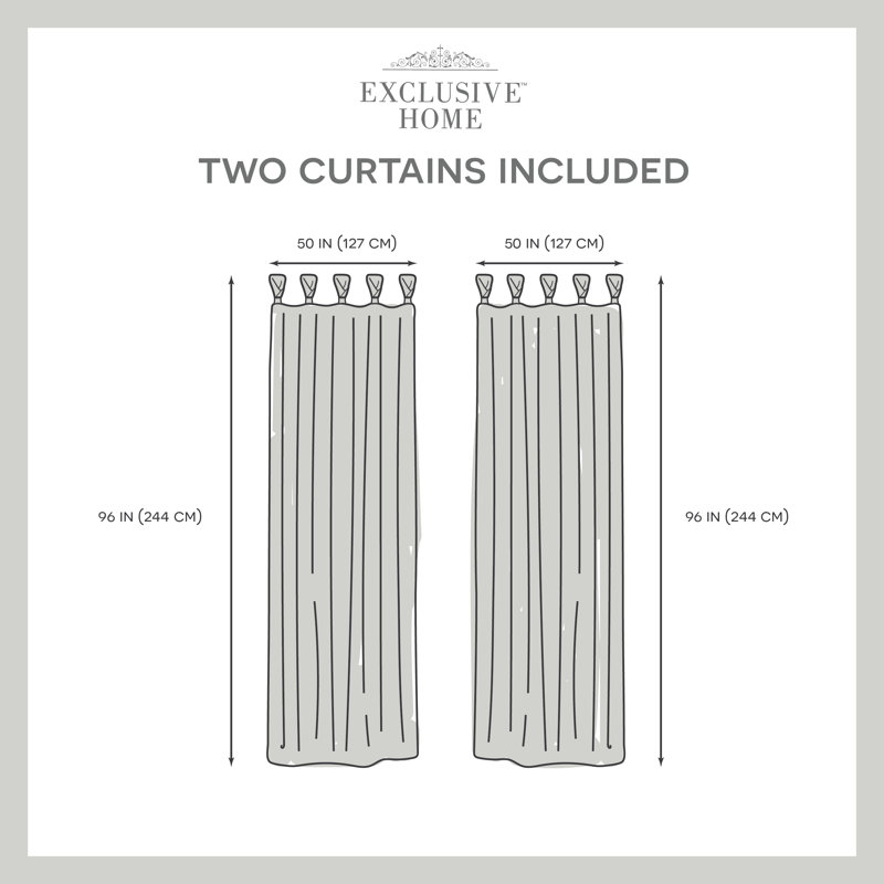 Chenoweth Semi Sheer Curtain Pair, 50" W x 96" L