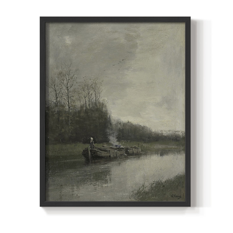 «Vintage Landscape», reproduction encadrée Cxxxix - bois massif, Noir, noir, noir, noir, H 21 po x l 17 po