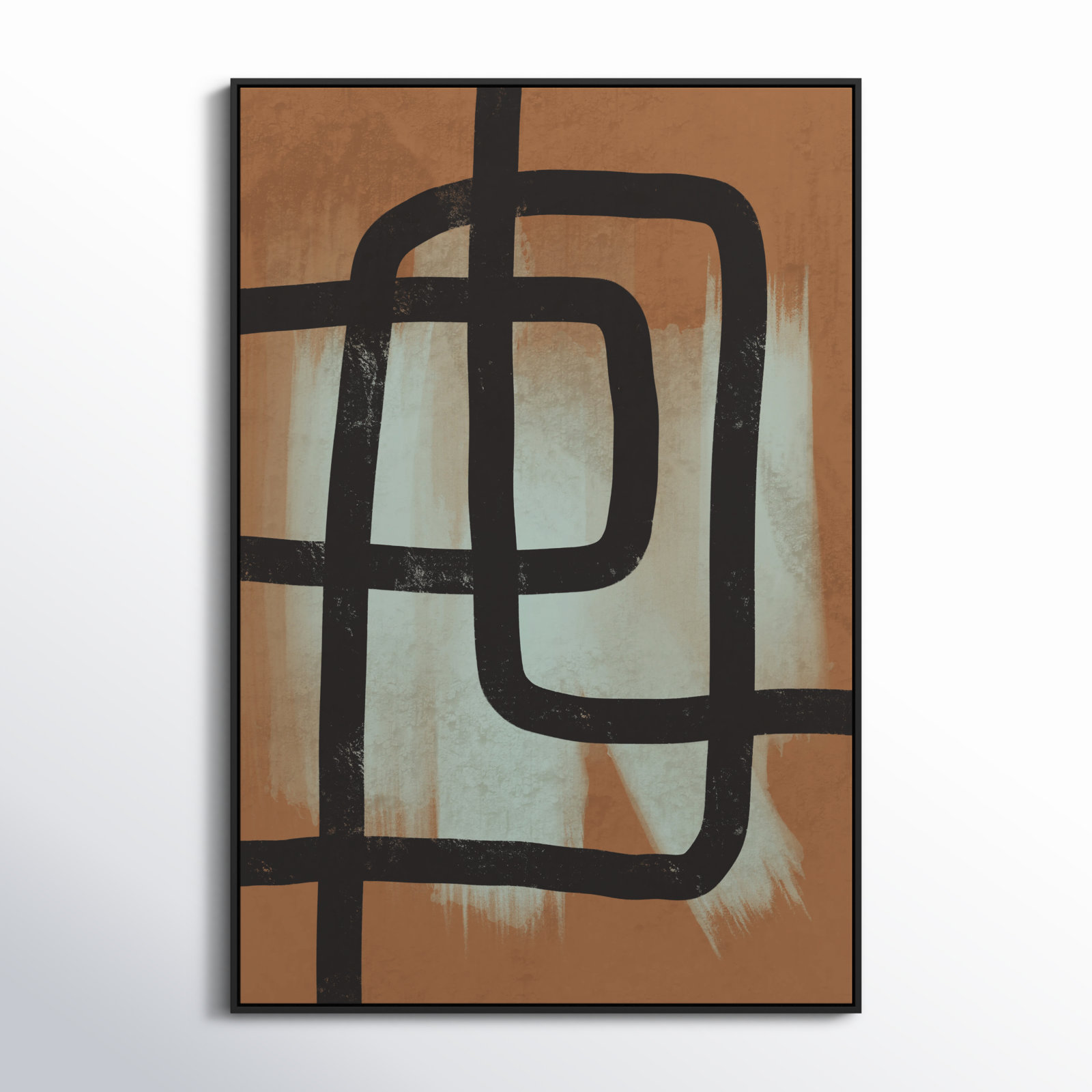 Many Paths Taken 2 Painting, Black, 61.5" H x 41.5" W x 2" D