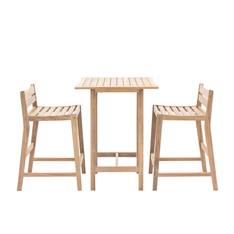 Linda Lark Manor Bar Set with Wood Outer Material