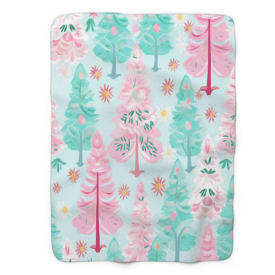 Gentle Holiday Trees - 1 Piece Premium Sherpa Blanket