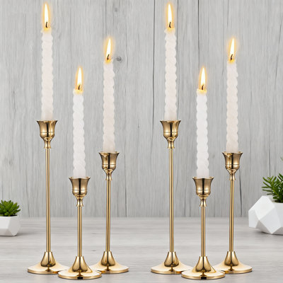 Ensemble de porte-chandelles élégants pour chandelles coniques, centre de table décoratif pour la salle à manger, le mariage, Noël et la pendaison de crémaillère