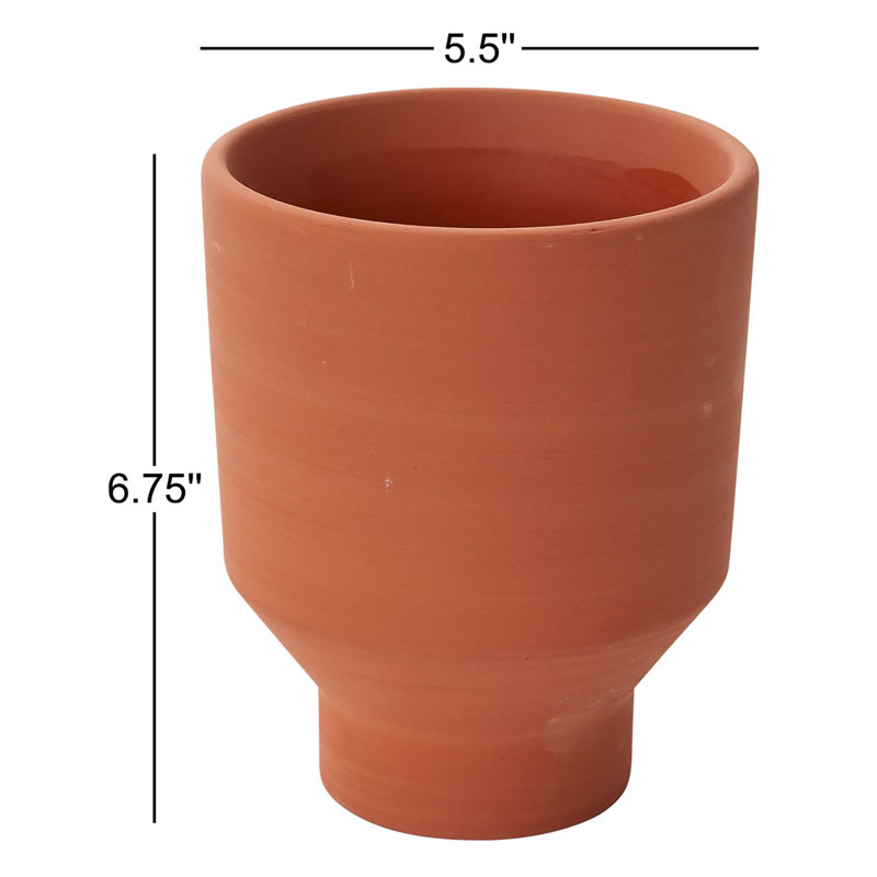 Gerrie Handmade Ceramic Pot Planter, 6.75" H x 5.5" W x 5.5" D