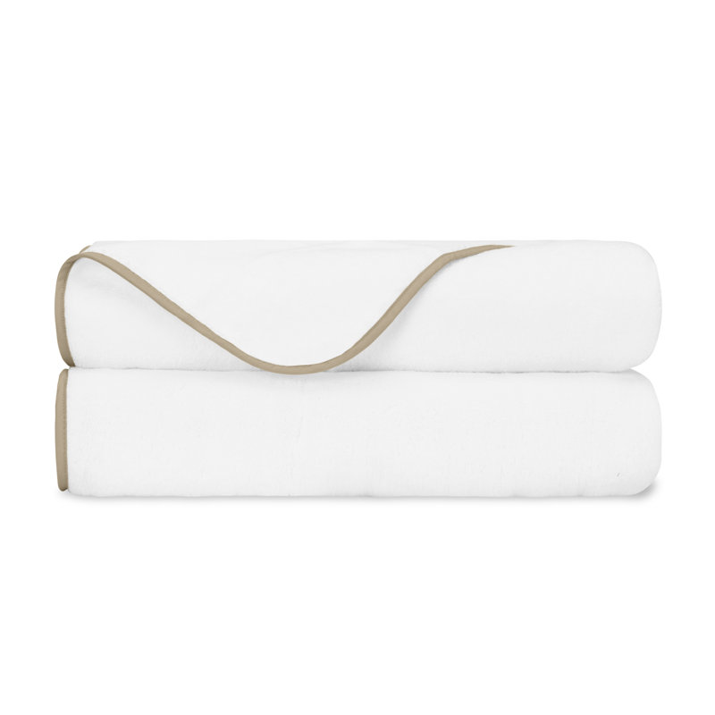 Bodrum 2-pc Bath Towel Set, White/Candlelight