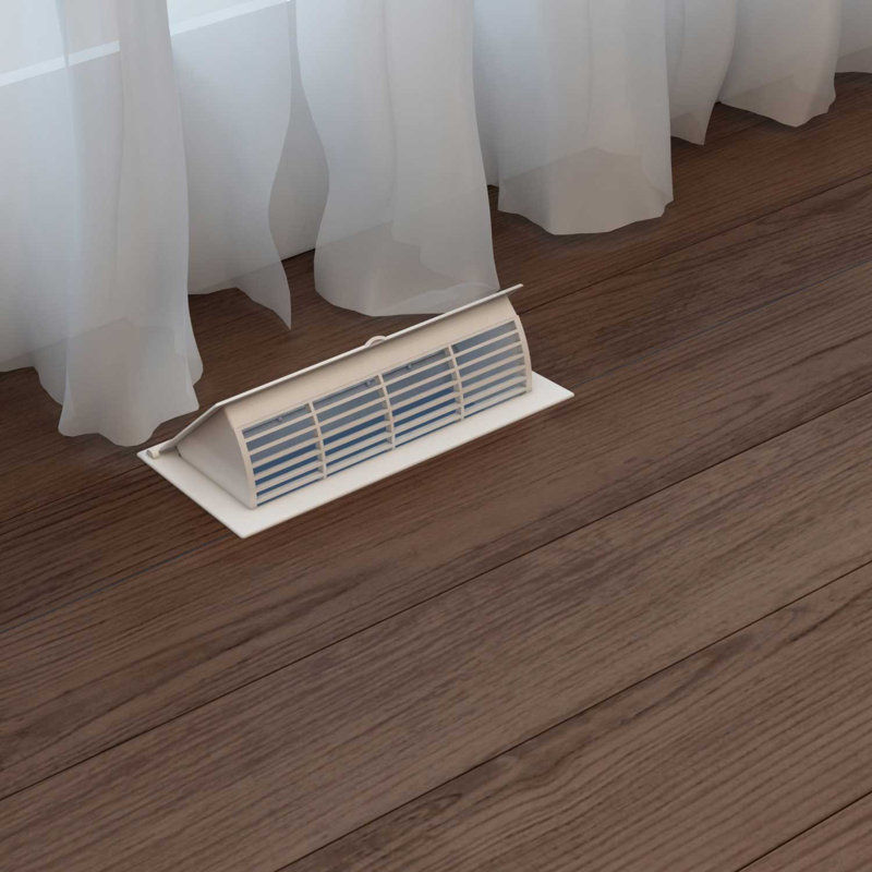 White High-Impact Polystyrene Pop-Up Floor Register, 4 x 12 Inch