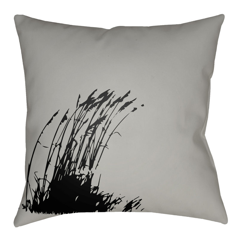 Litchfield Wind Outdoor Throw Pillow, 16" H x 16" W, Light Blue/Onyx Black