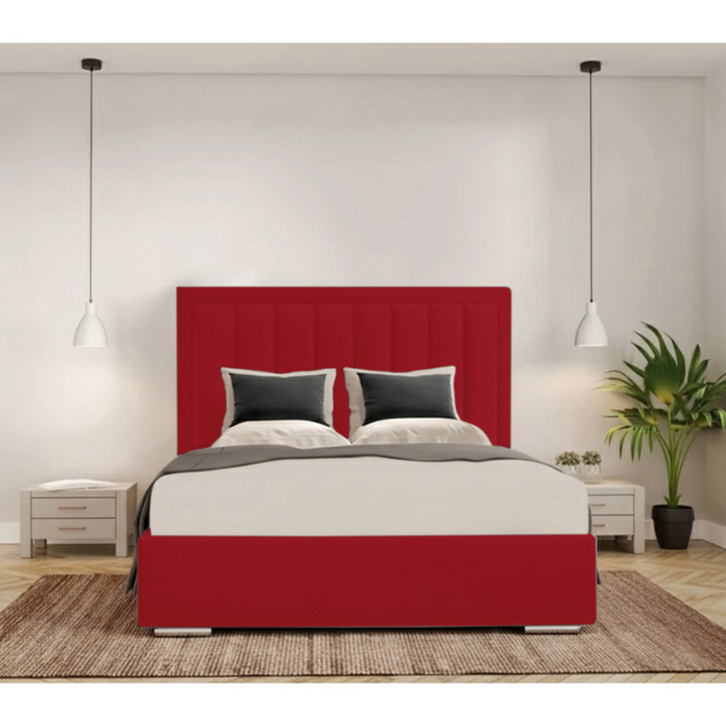 Cenka Upholstered Bed, Single (3'), Red