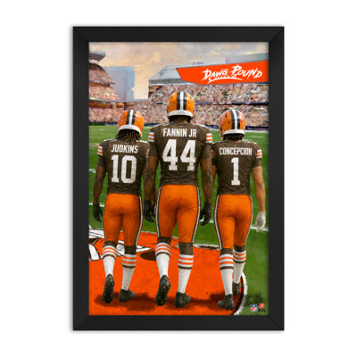 Impression encadrée 3 joueurs des Browns de Cleveland (NFL) - 35,5 x 51 cm