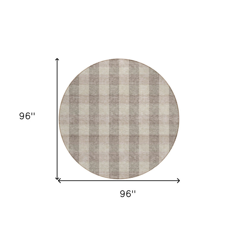 Tapis rond beige 8 po