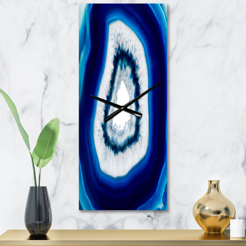 Slate of Blue Agate Crystal - Horloge murale moderne, Petit