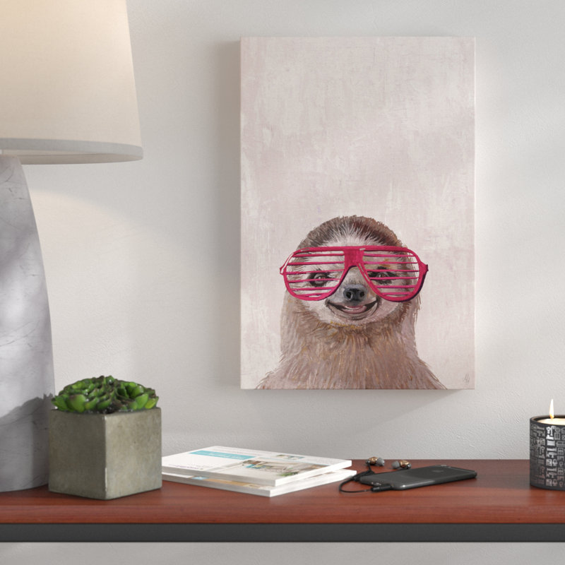 «Retro Sloth», reproduction sur toile tendue