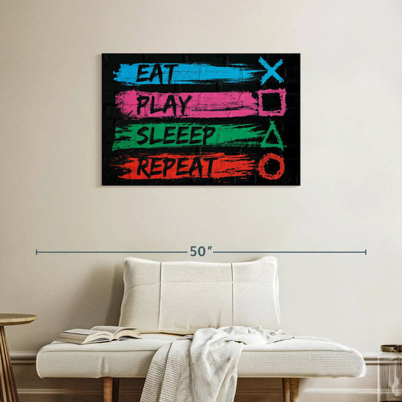 Senne Eat Play Sleep Repeat, 24" H x 36" W