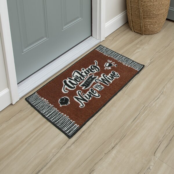 Mohawk Home Entryway Door Mat 2' x 3' All Weather Doormat Outdoor Non Slip  Recycled Rubber, Deco Tile Slice Brown
