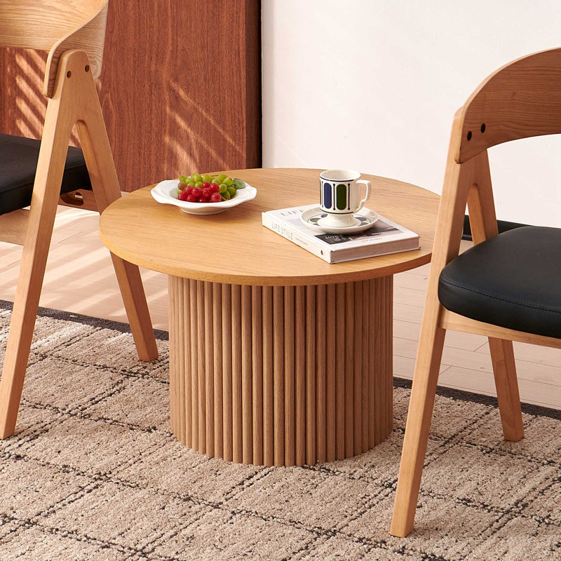 Maru Round Coffee Table, Oak Wood