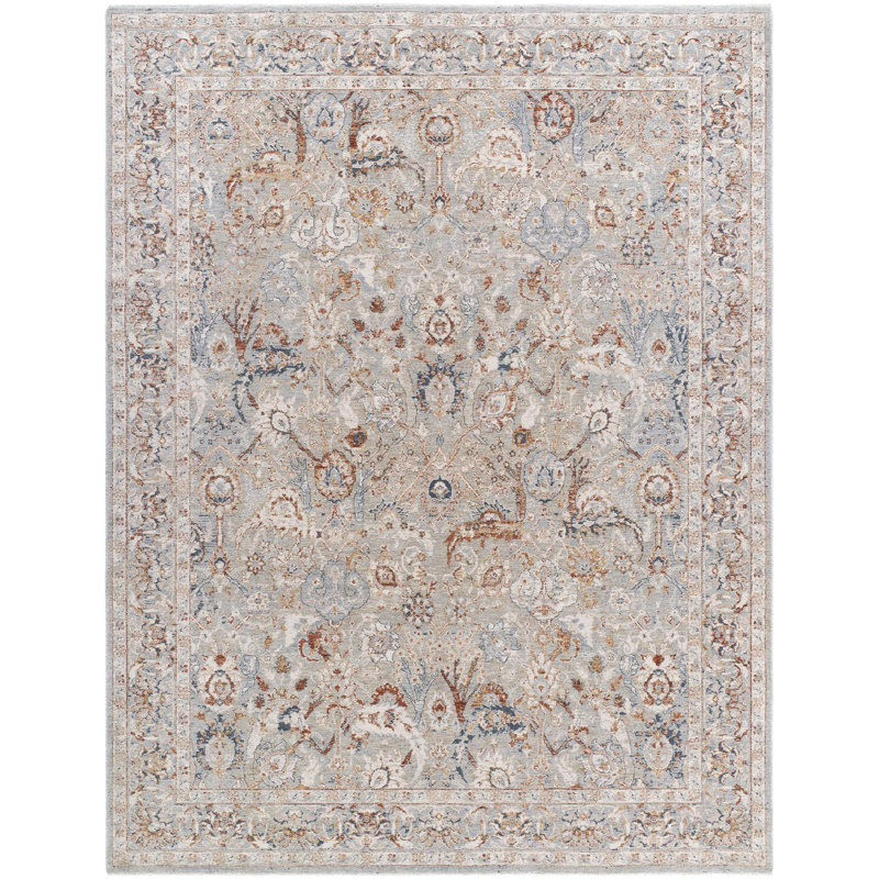 Tapis traditionnel tissé à la machine Arleeta, Rond 6 pi 7 po