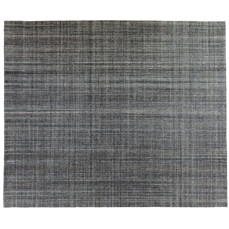Tapis noir / gris / argent en laine touffeté à la main