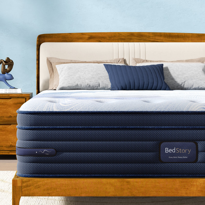 Matelas hybride ferme avec couche de laine et support à 3 zones Bedstory - CertiPUR-US / OEKO-TEX, 14", Très grand lit