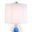 Lampe de table haute en polyrésine 27,75 "Just Dazzle" avec finition argentée et abat-jour blanc
