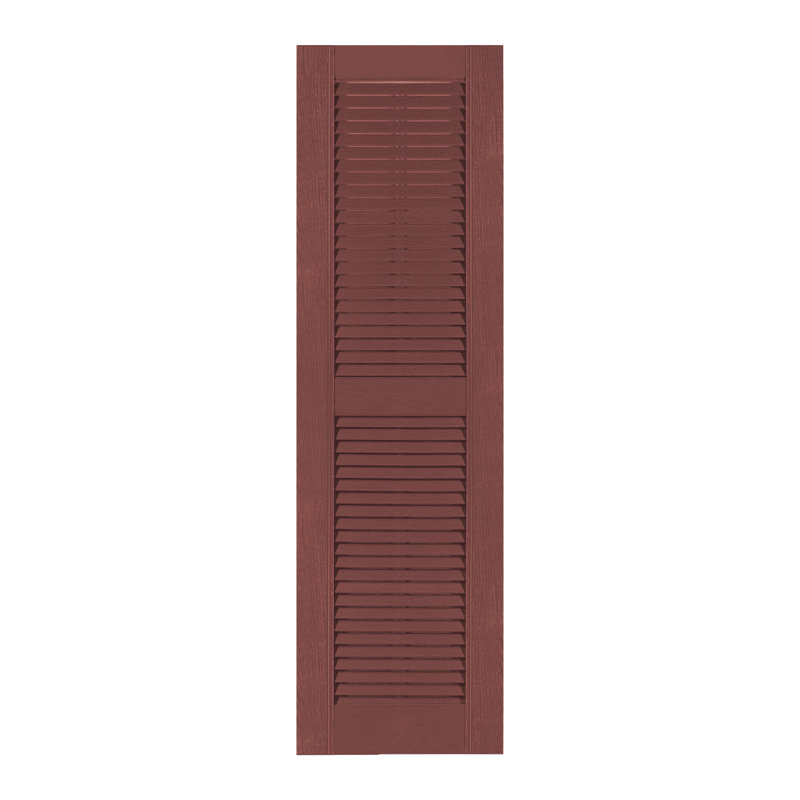 Volet à persiennes sur mesure avec dessus droit, 12", Rouge brique, 39"