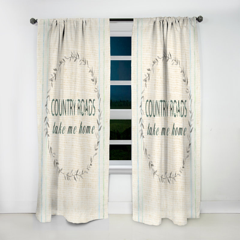 Farmhouse Florals XVIII - Abstract Farmhouse Blackout Curtain Single Panel, 52" W x 95" L