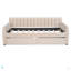 Lit de jour simple tapissier avec tiroirs, support en lattes de bois-925243237