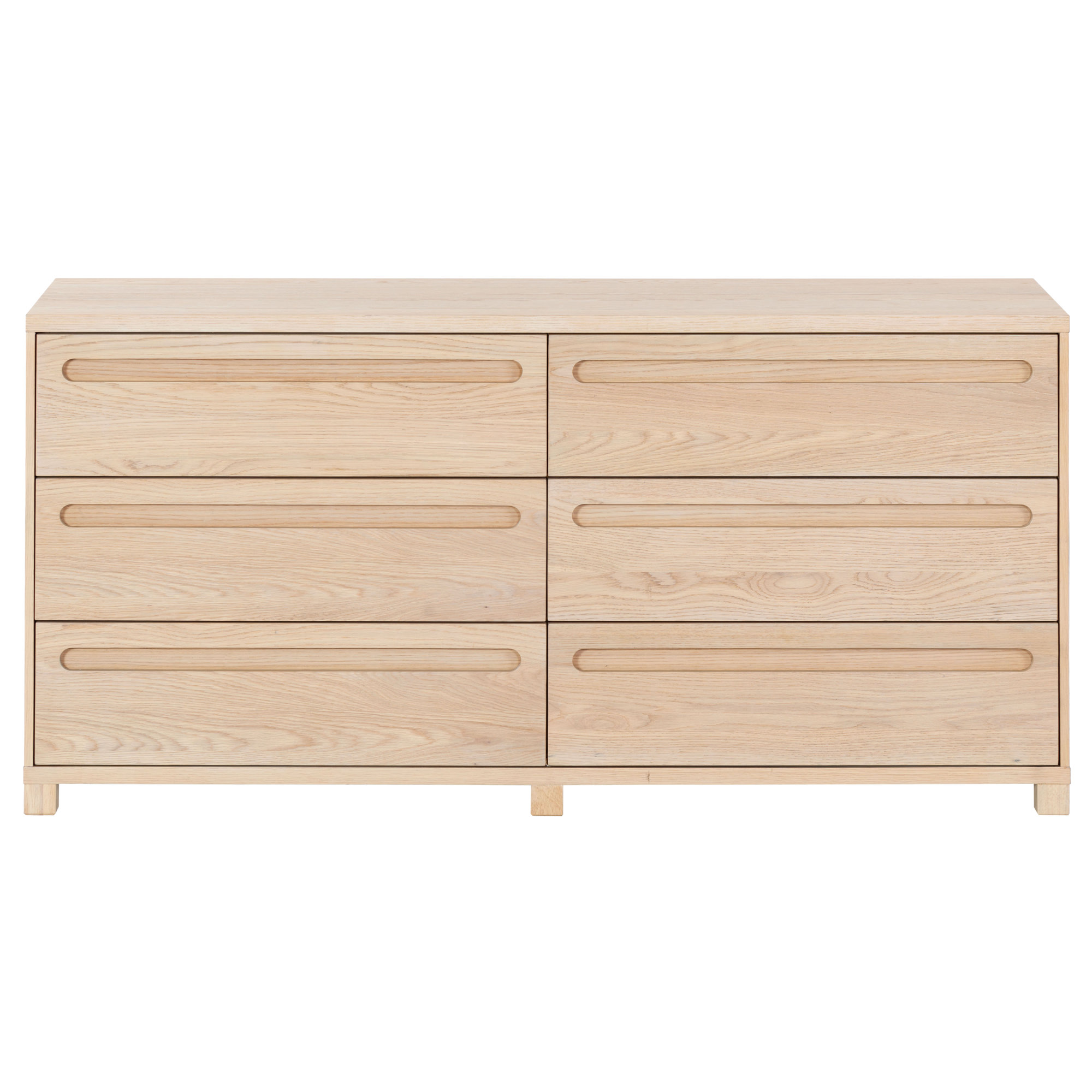 Lesheka 6 Drawer Wood Dresser, Oak