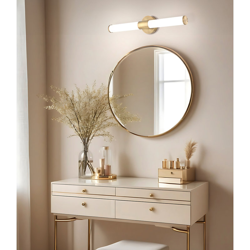 Cummine Dimmable LED Vanity Light, Antique Brushed Brass