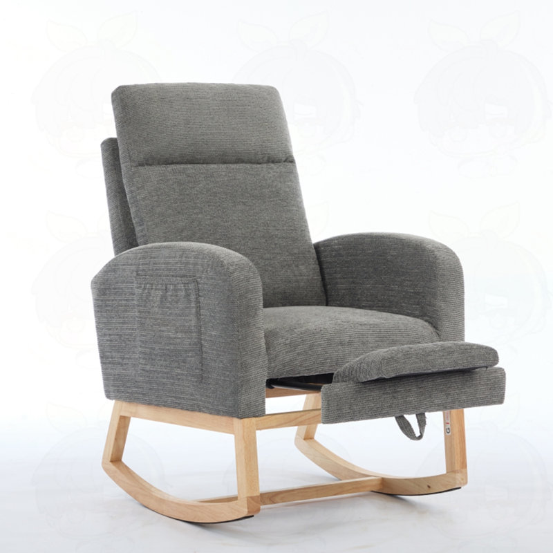 Fauteuil confortable avec poche latérale, Mélange de polyester gris foncé