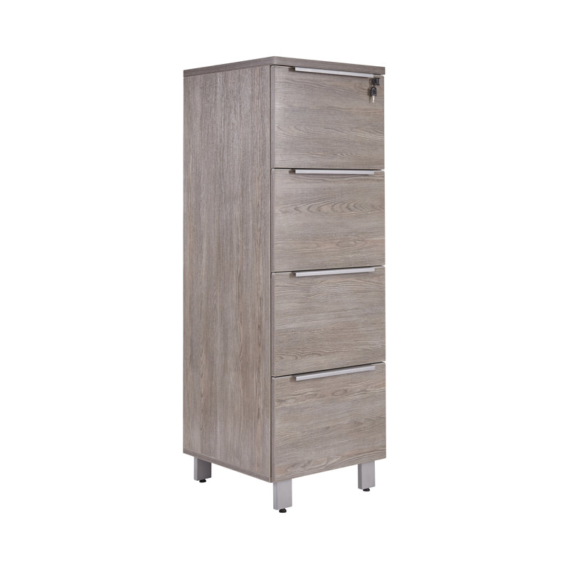 Classeur vertical 4 tiroirs Maysey, Gris / argent