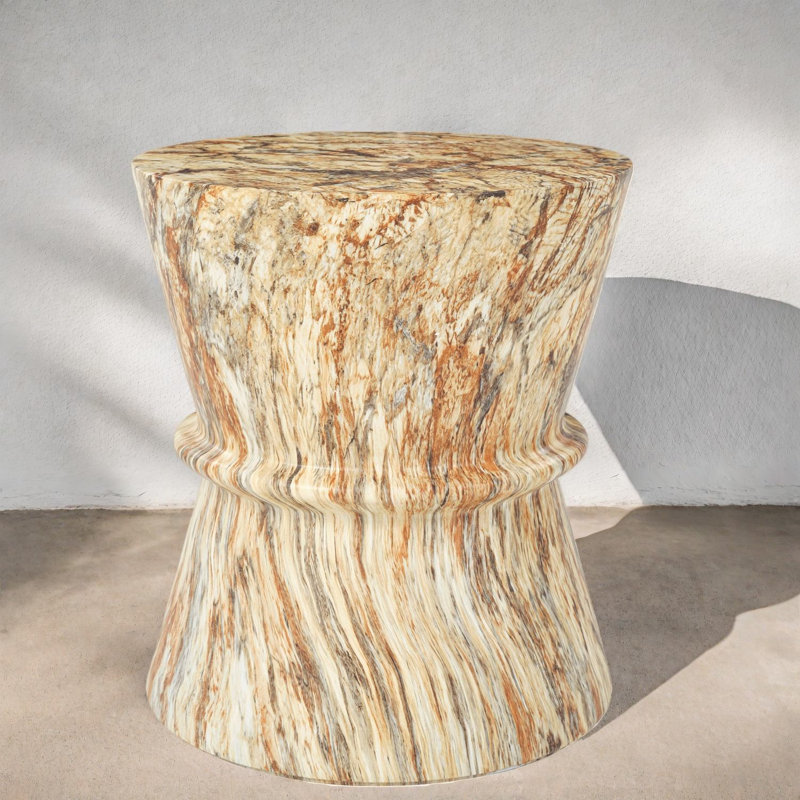 Portable Patio Tables, Mgo Concrete Modern Hourglass Accent For Home