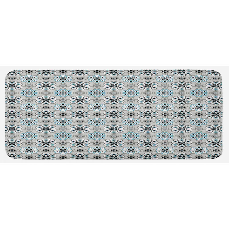 Traditional Floral Polyester Kitchen Mat