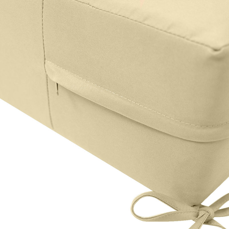 Polyester Box Cushion Sofa Slipcover, Cream