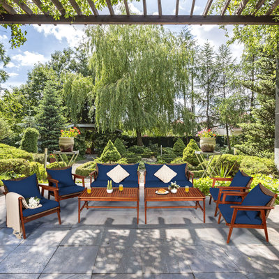 Dameian 8 Piece Rattan Sofa Seating Group with Cushions by George Oliver