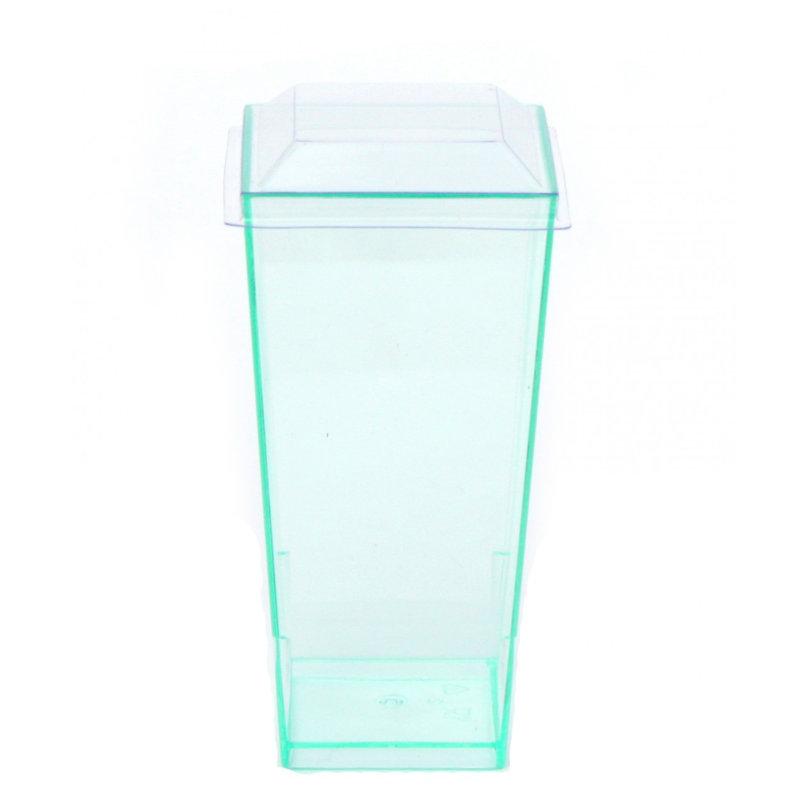 Restaurantware-4 Ounce Tall Geometric Cups, 100 Disposable Dessert Cups - Lids Sold Separately, Sturdy, Seagreen Plastic Square Appetizer Cup, Unique Design, For Weddings, Birthdays