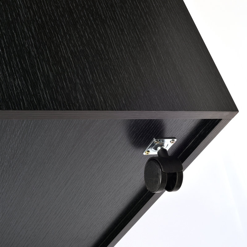 Black Mobile Wood Roll File with 21 Slots