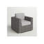 Fauteuil club en osier gris