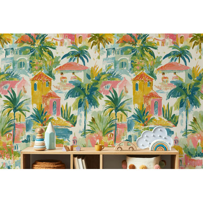 Papier peint adhésif mural méditerranéen amovible