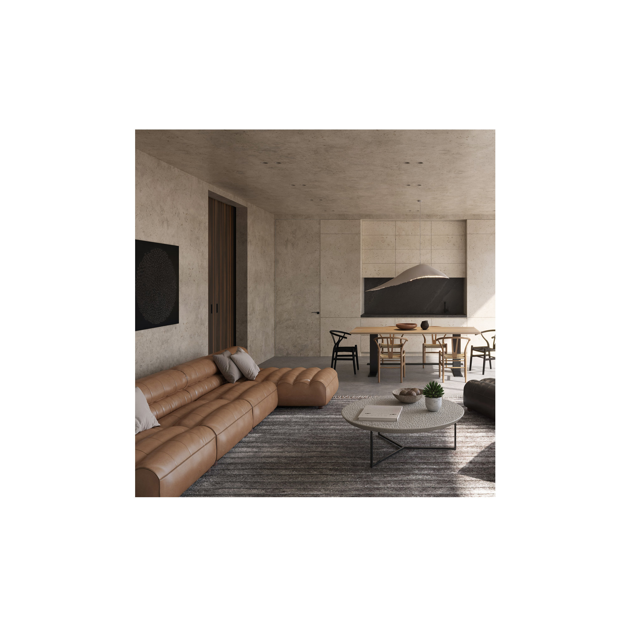 Anya Modular Upholstered Reversible Chaise L-Sectional, Brown Genuine Leather