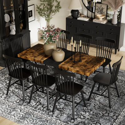 Castille Rectangular Wooden Extendable Dining Table set