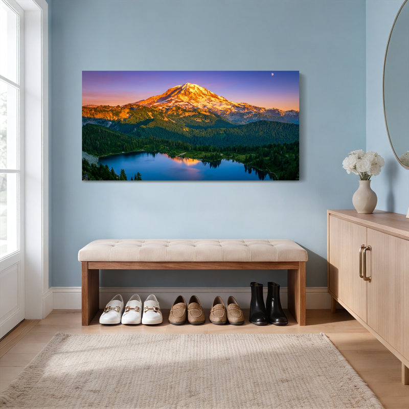 Tableau sur toile tendue représentant un coucher de soleil sur le mont Rainier (lot de 1), 3216