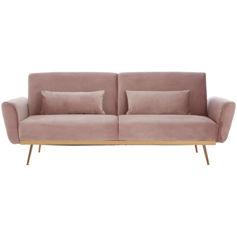 Doe 3 Seater Velvet Sofa Bed, Pink