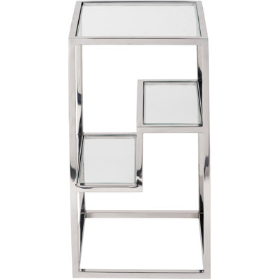 Yerkes Glass Top Frame End Table