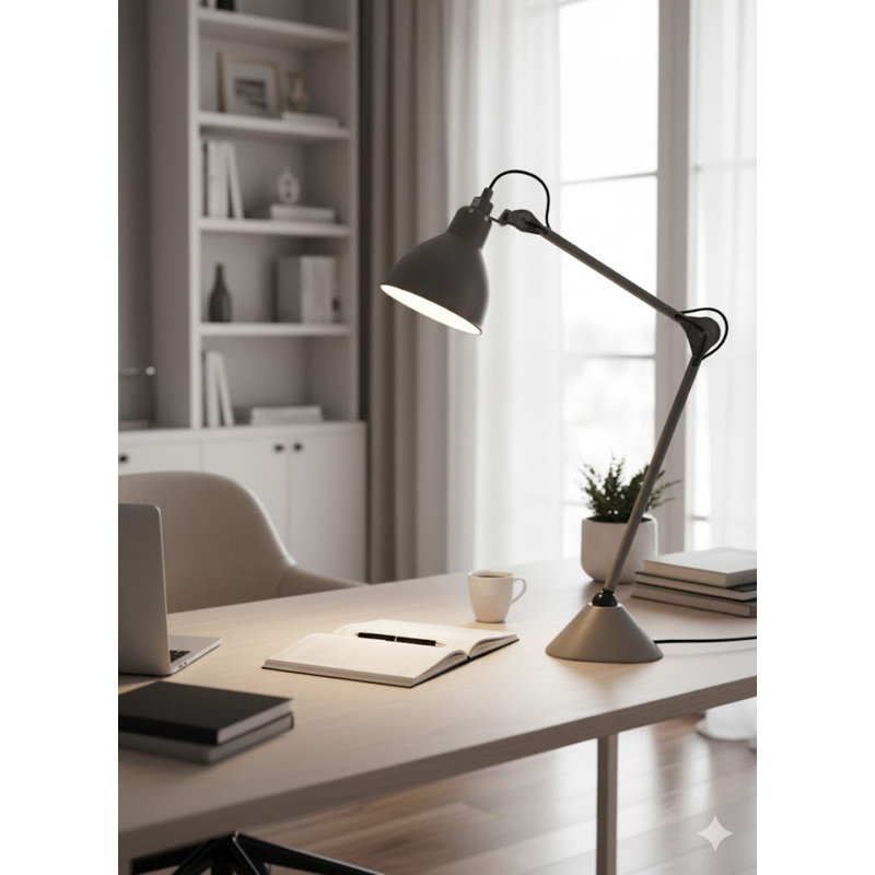 Lampe de table 1 lumière en aluminium gris